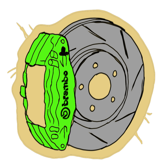 GLOSS LIME GREEN CALIPER PAINTING
